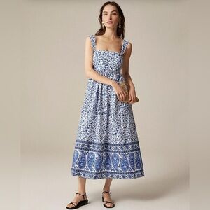 NWT JCREW
Squareneck Midi Dress in Bandana Block Print